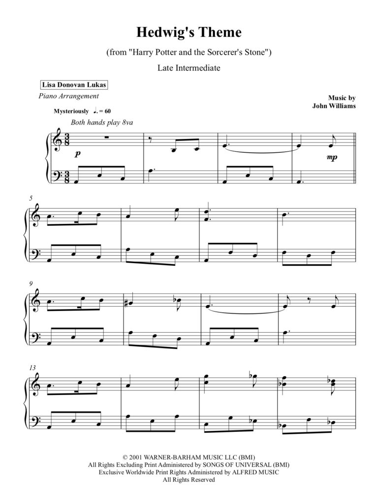 Hedwig’s Theme – Late Intermediate | Lisa Donovan Lukas